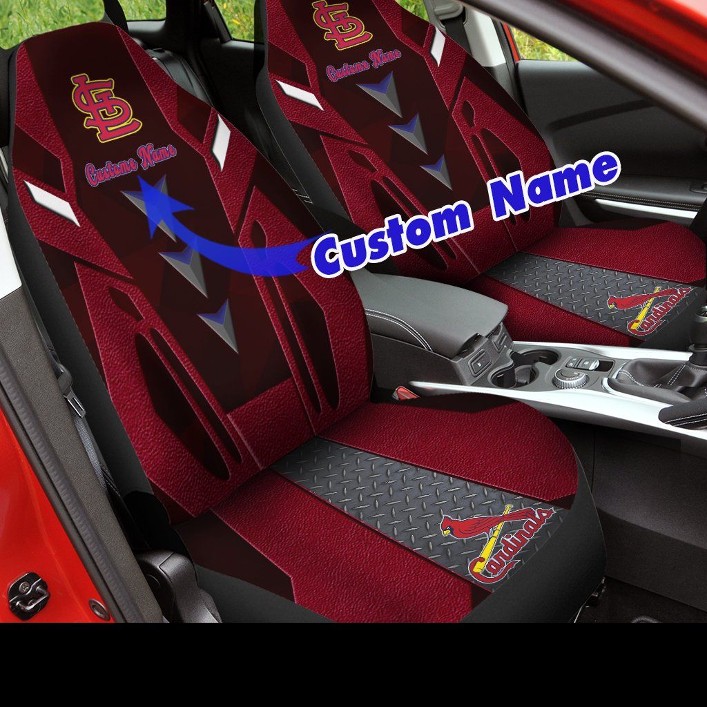 St. Louis Cardinals Custom Name Car Seat Covers (Set Of 2) -Ver All