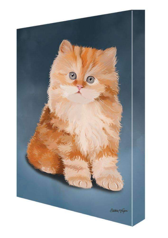 Red Persian Kitten Cat Painting Printed On Canvas Wall Art Signed