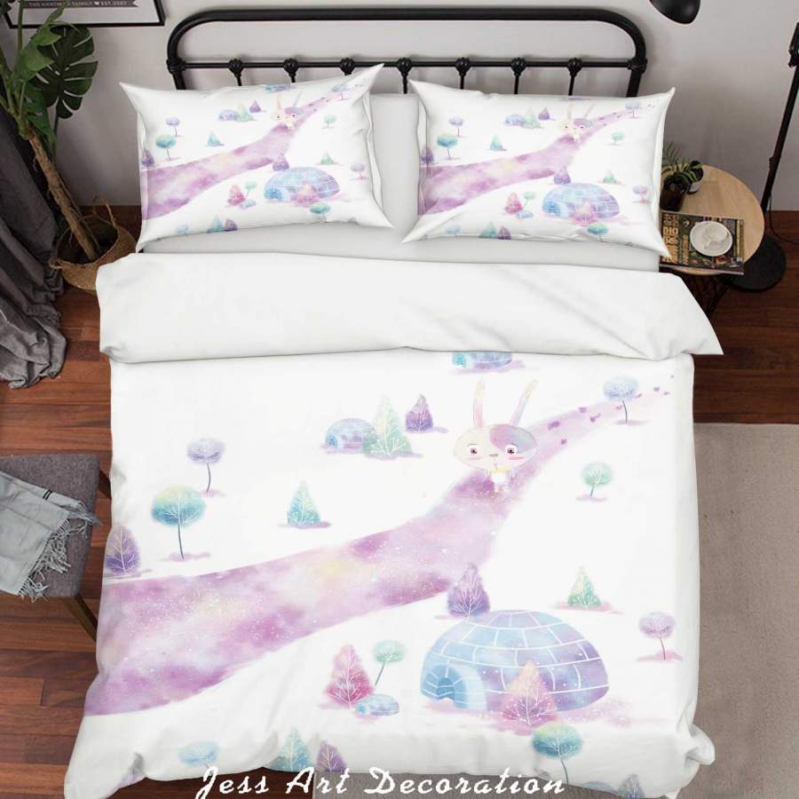 3D Cartoon Rabbit Tree Quilt Cover Set Bedding Set Duvet Cover Pillowcases A560 LQH