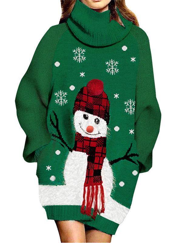 Snowman Ugly Christmas Sweater Dress For Women