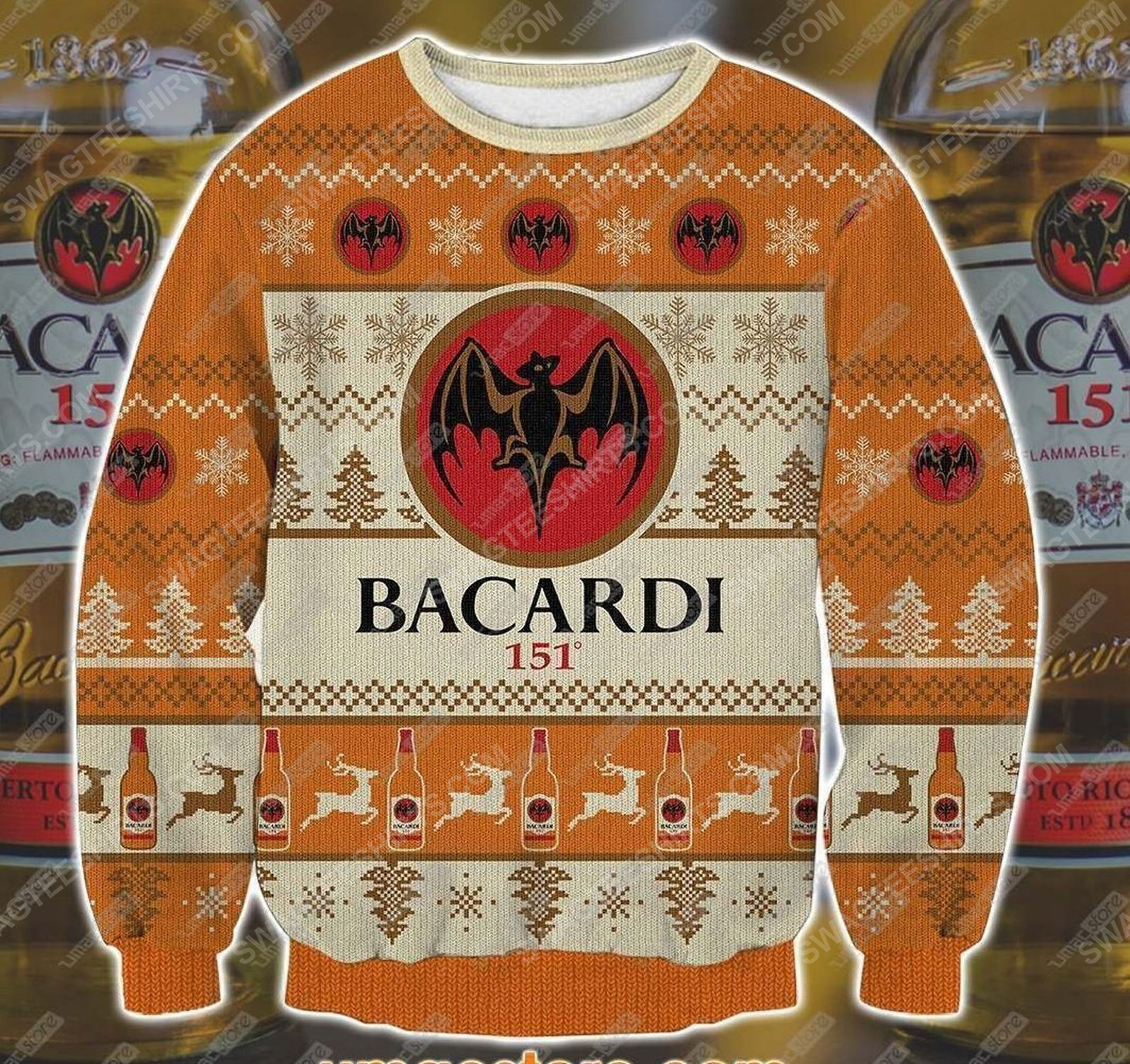 [Special Edition] Bacardi Rum All Over Print Ugly Christmas Sweater – Maria