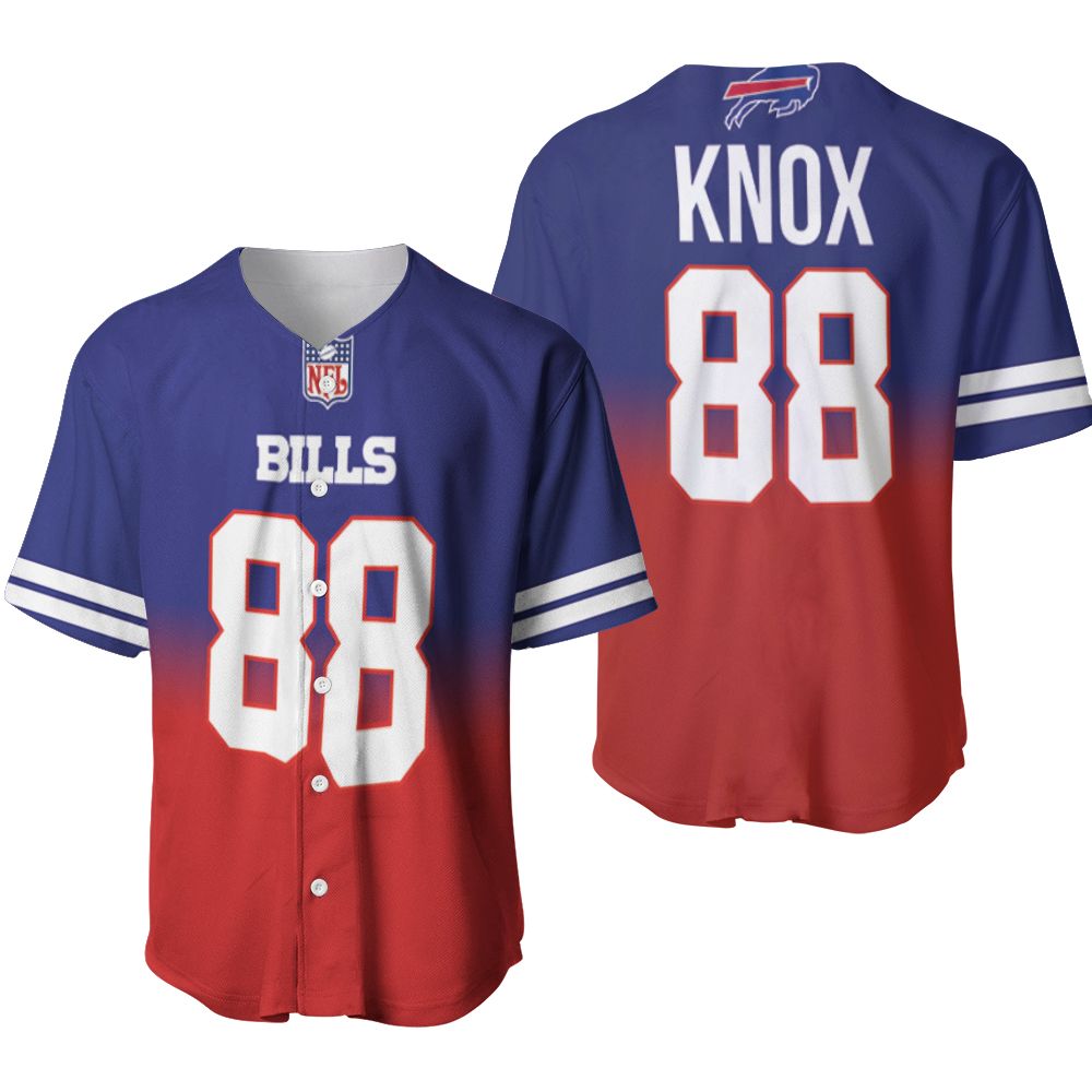 Buffalo Bills Dawson Knox #88 Great Player NFL American Football Team Royal Color Crash 3D Designed Allover Gift For Bills Fans Baseball Jersey