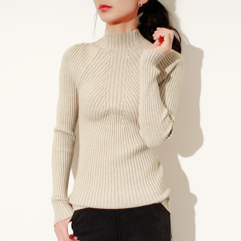 2022 Winter Spring Fashion Women Ladies Turtleneck Soft Knitted Basic Sweater Femme Ribbed Y2K Jumper Clothes Korean Pull Tops alx