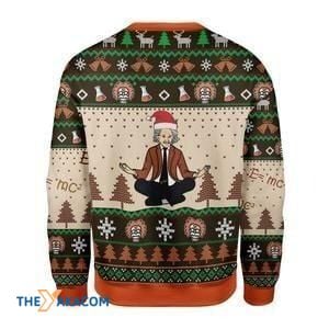 Strong Old Man Doing Yoga Gift For Christmas Ugly Christmas Sweater