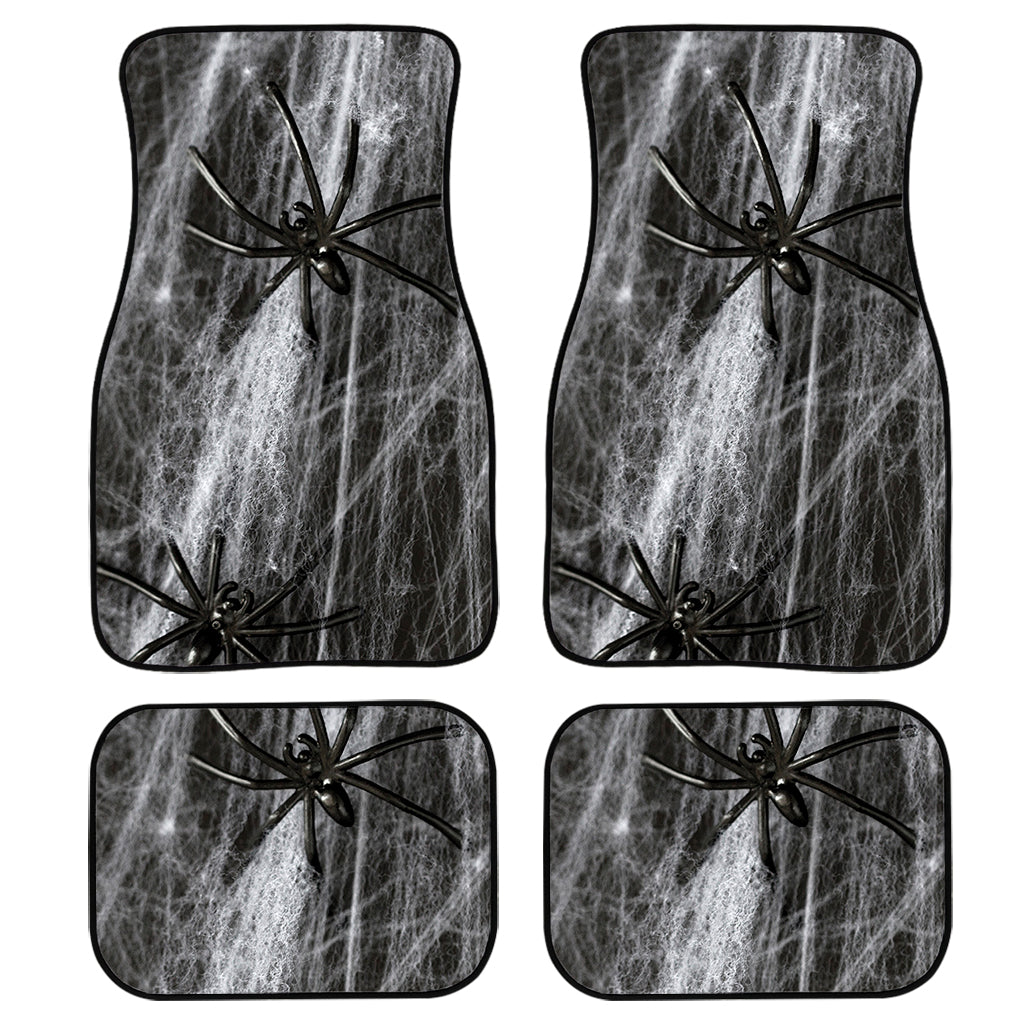 Toy Spiders And Cobweb Print Front And Back Car Floor Mats, Front Car Mat