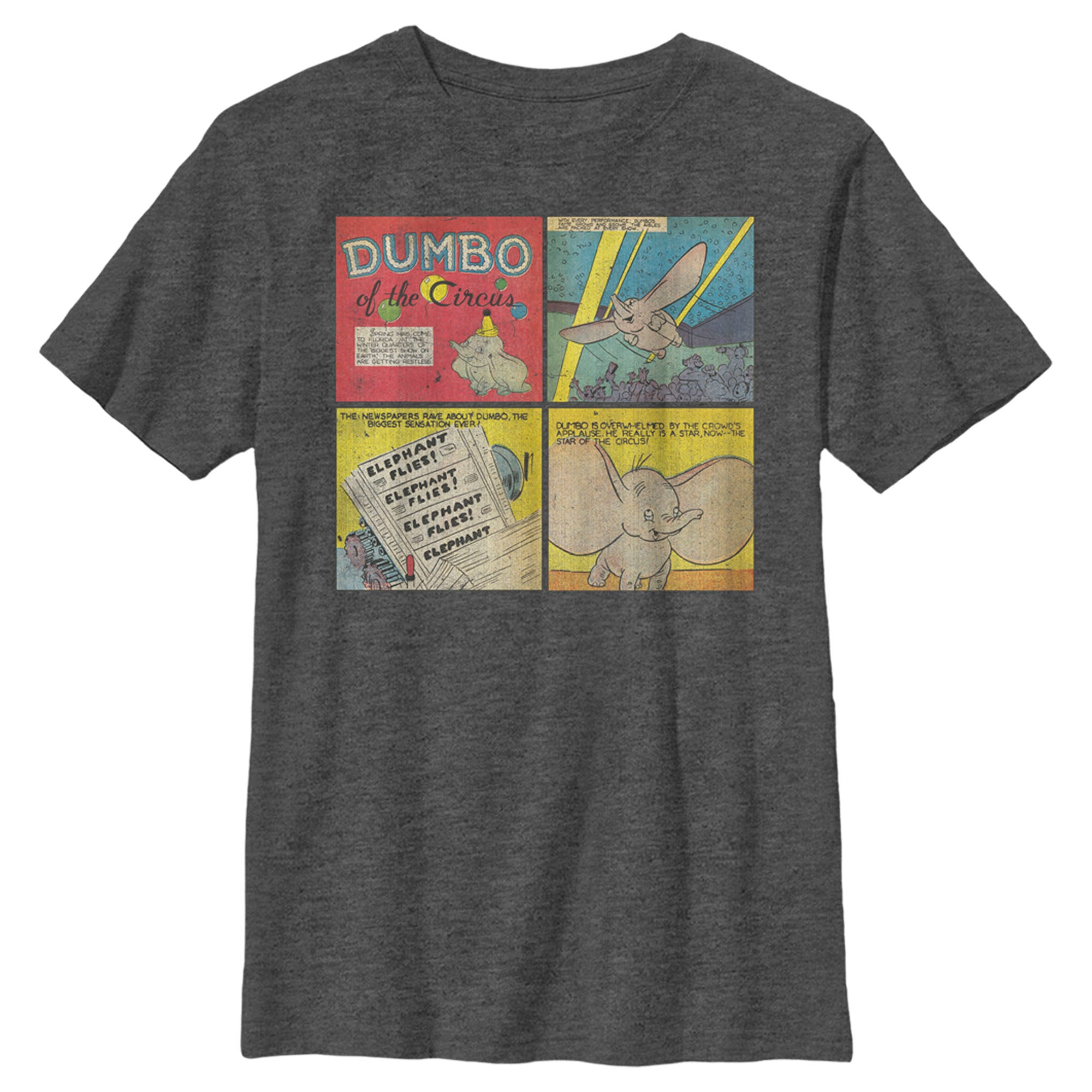 Boy’S Dumbo Of The Circus Comic Book Panels T-Shirt