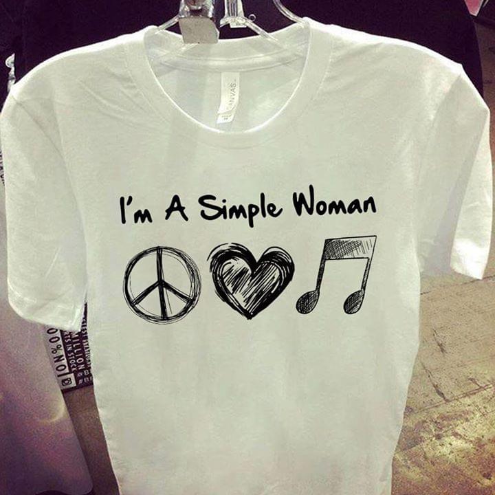 Im A Simple Woman Hippie Love Music Cotton T Shirt