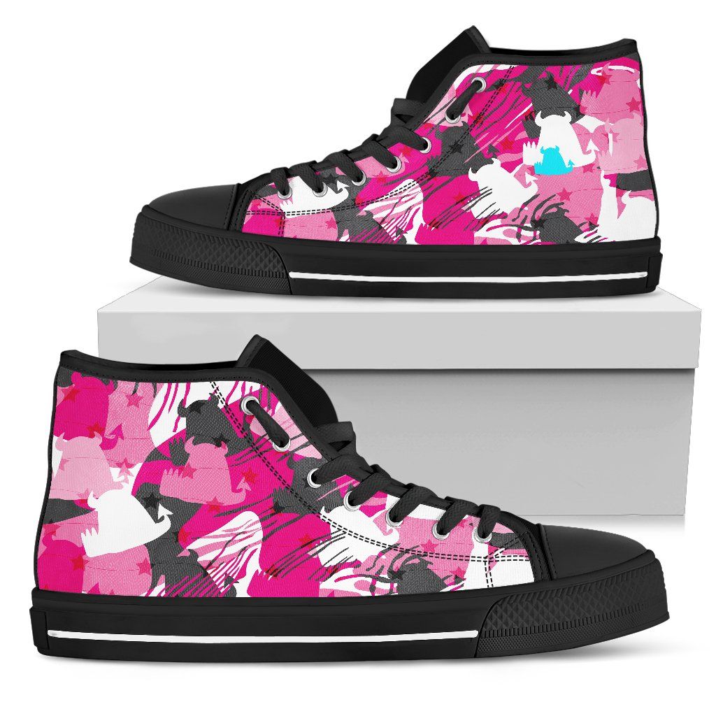 Candy Camo Ladies High Top Shoes