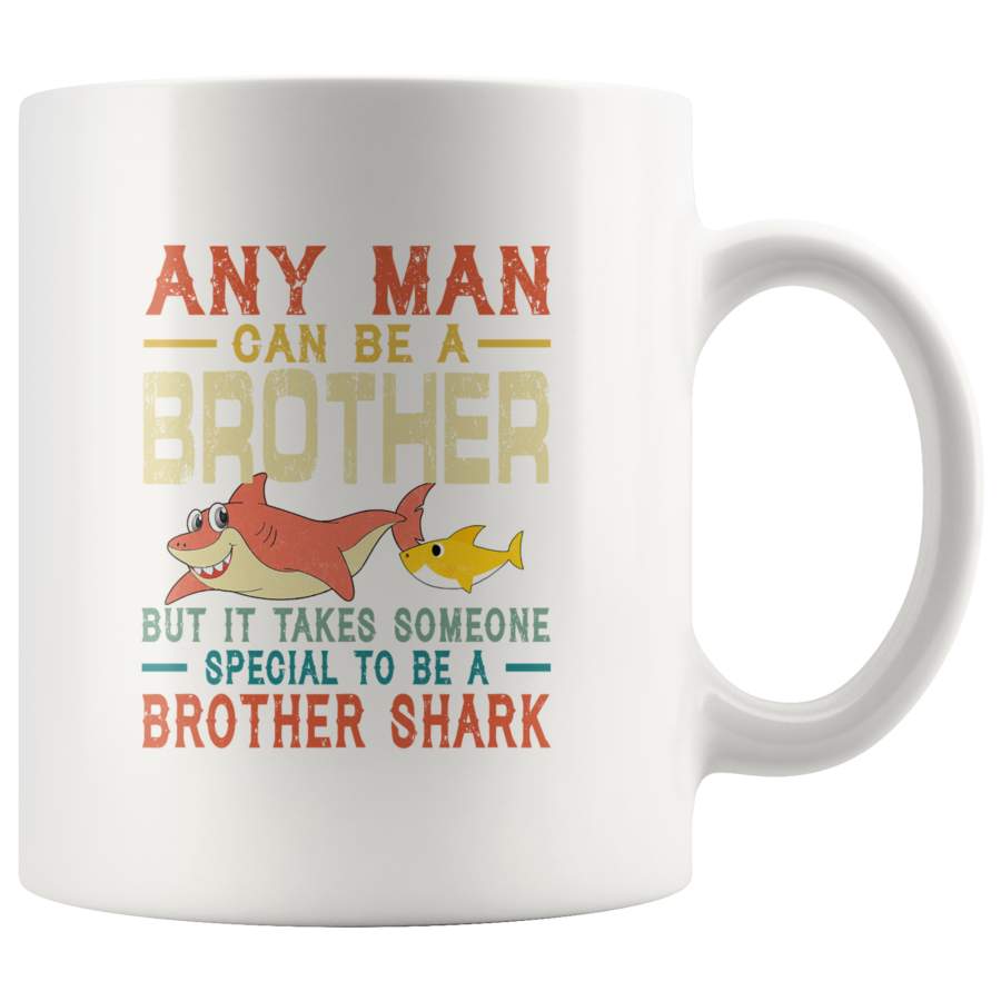 Vintage Someone special to be a Brother shark white coffee mugs, gift for brother