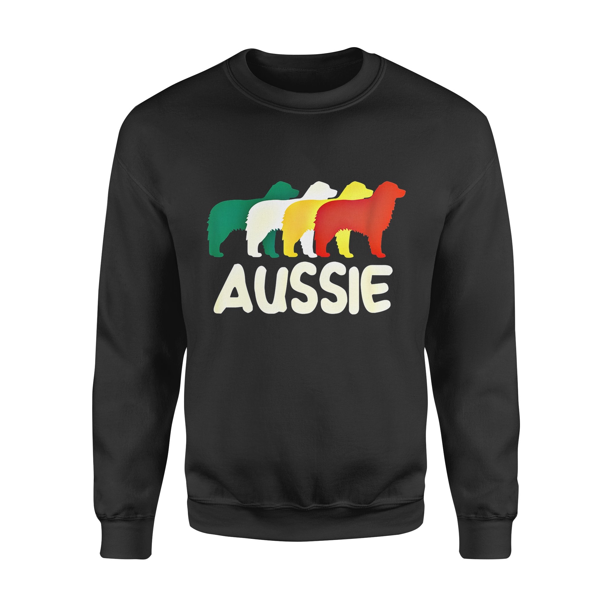 Dog gift idea Retro Aussie Puppy Australian Shepherd T-Shirt – Standard Fleece Sweatshirt