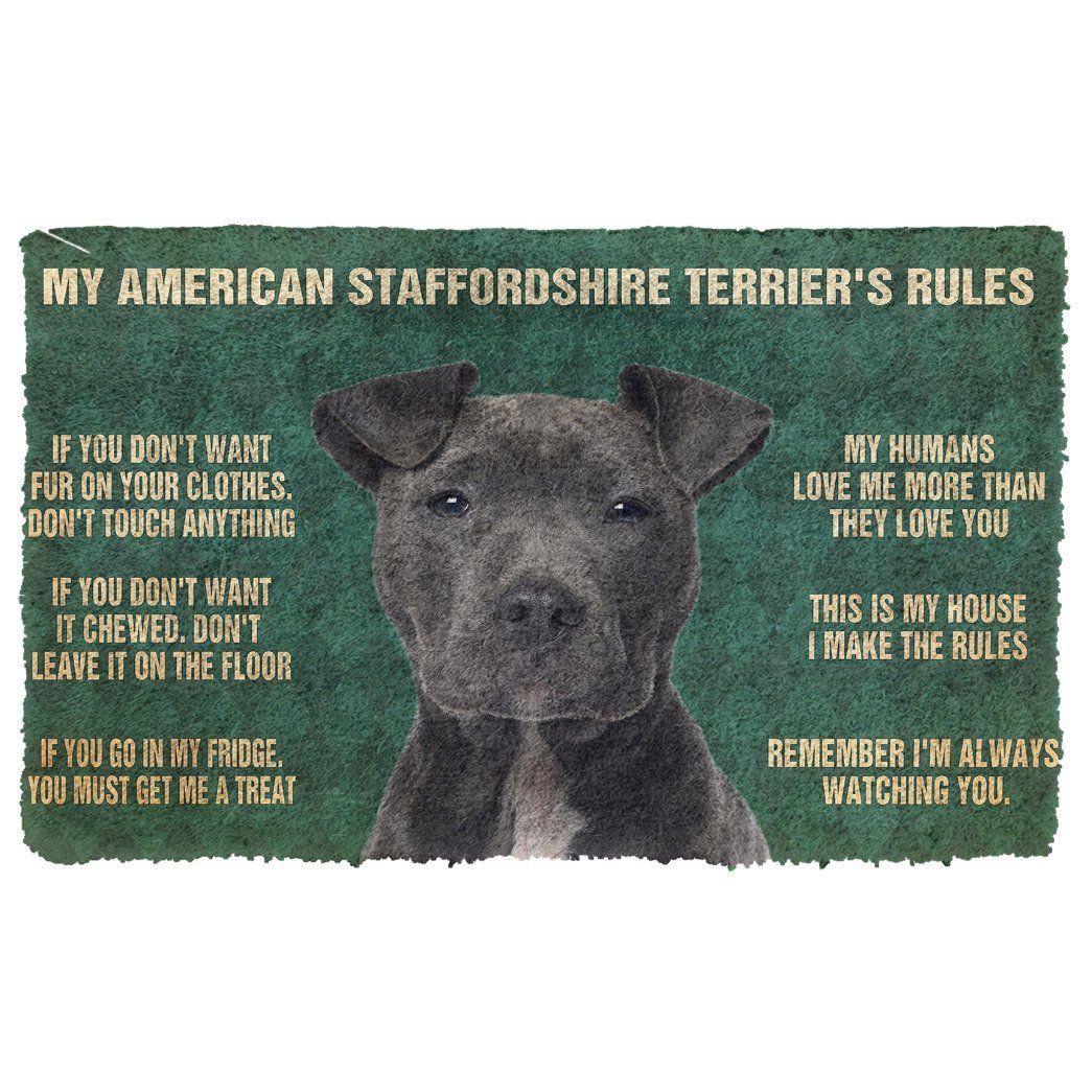 Gearhuman 3D My American Staffordshire Terrier’s Rules Doormat