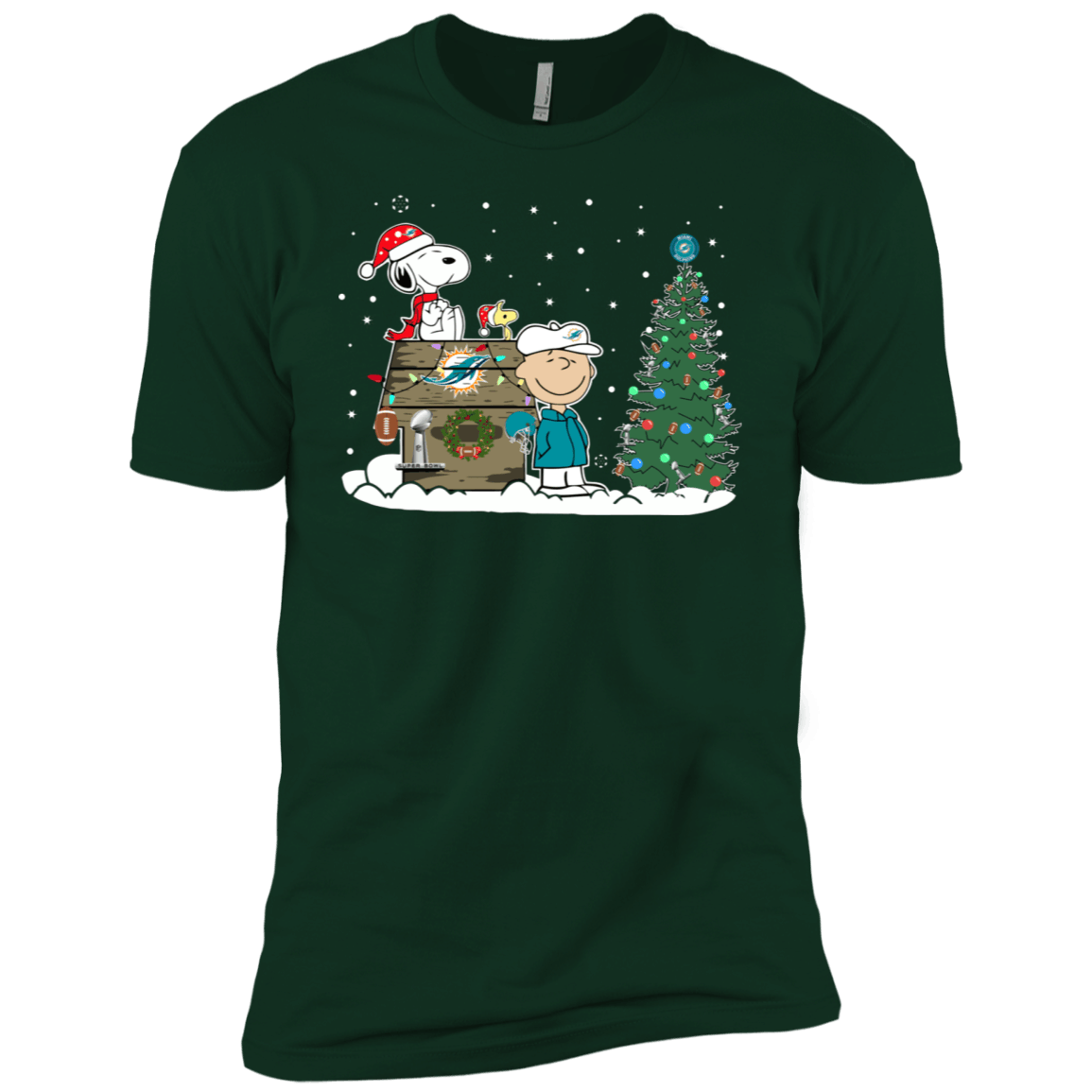 Buy Miami Dolphins Snoopy The Peanuts Ugly Christmas Sweater  Super Bowl Men’S T-Shirt