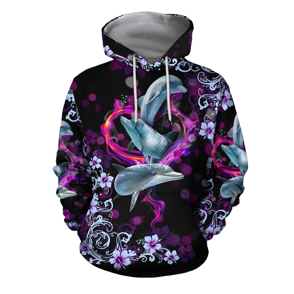 All Over Printed Dolphin Hoodie Jjw01092002-Mei