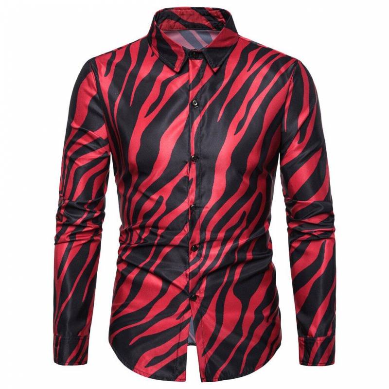 Casual Shirts Long sleeve leopard shirt mens dress shirts