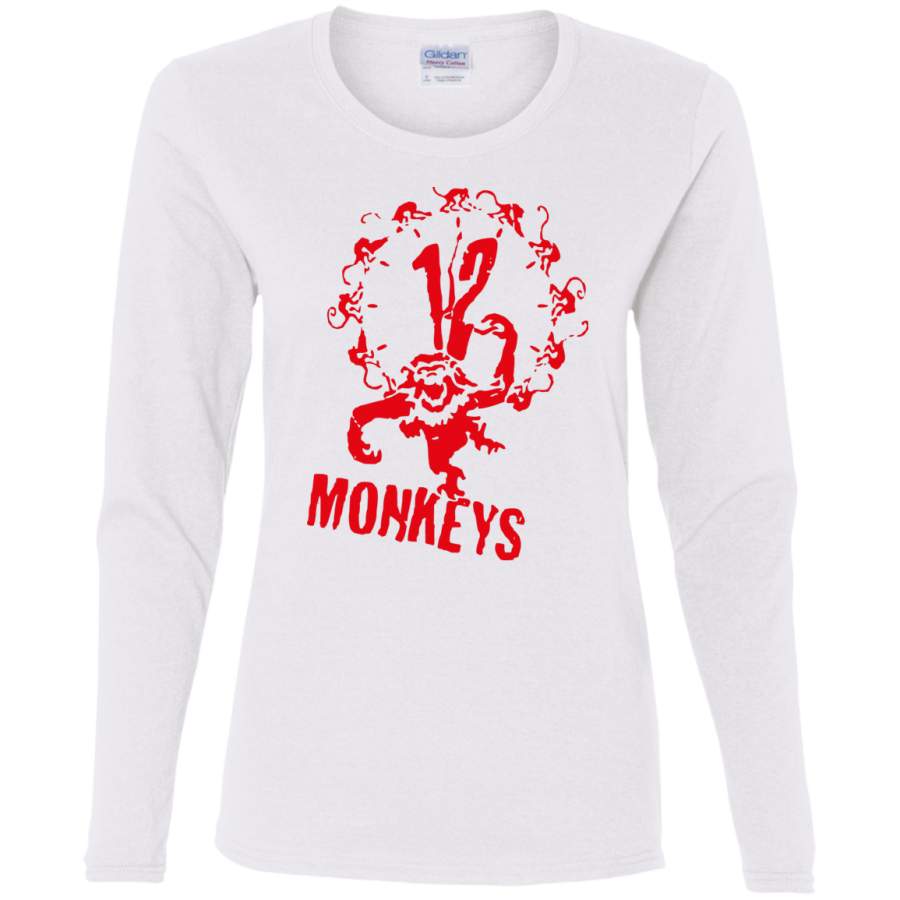 AGR 12 Monkeys Ladies’ Cotton LS T-Shirt