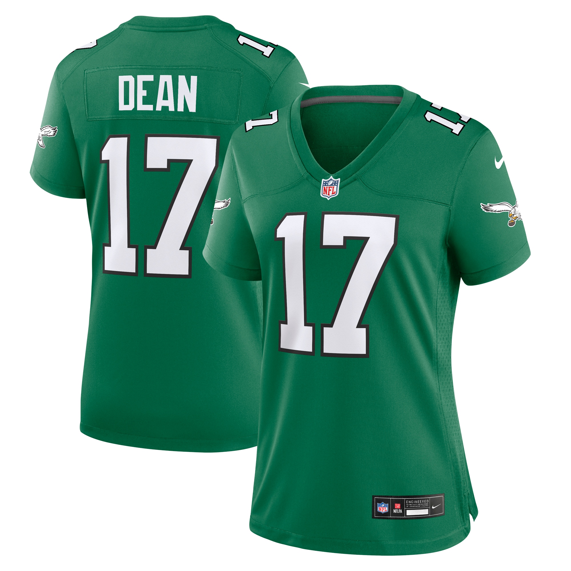 Women’s Philadelphia Eagles Nakobe Dean Kelly Green Alternate Game Jersey