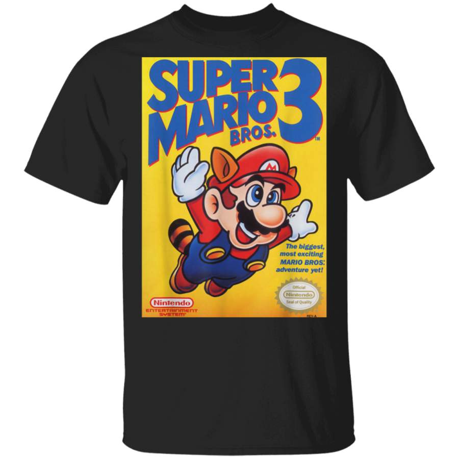 Super Mario Bros 3 Flying Raccoon Mario Poster Shirt G500 Gildan 5.3 oz. T-Shirt