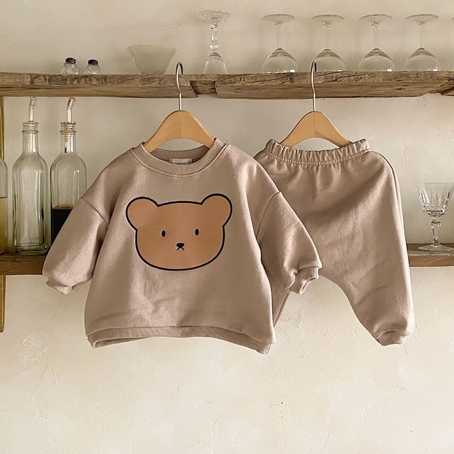 Spring Infant Baby Cartoon Clothing Sets Toddler Boys Girls Long Sleeve Sweatshirt + Pants 2pcs Suit Kids Cute Bear Clothes Set alx