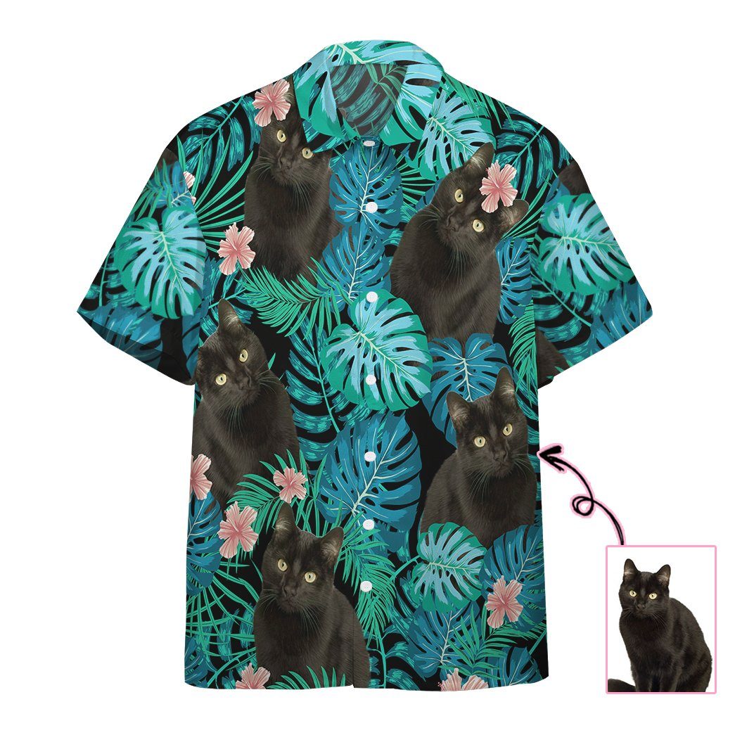 Gearhumans Cat Hawaii Tropical Custom Photo Short Sleeve Shirt Ha35895