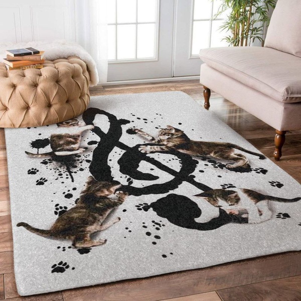 Music Kittens Area Rug Living Room Rug Home Decor Floor Decor VH3