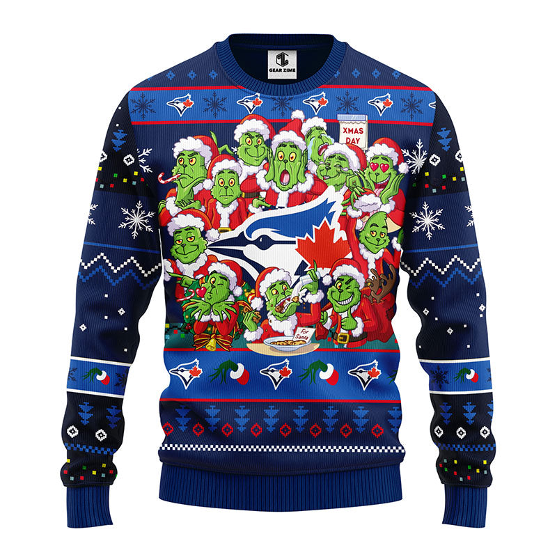 Toronto Blue Jays 12 Grinch Xmas Day Christmas Ugly Sweater