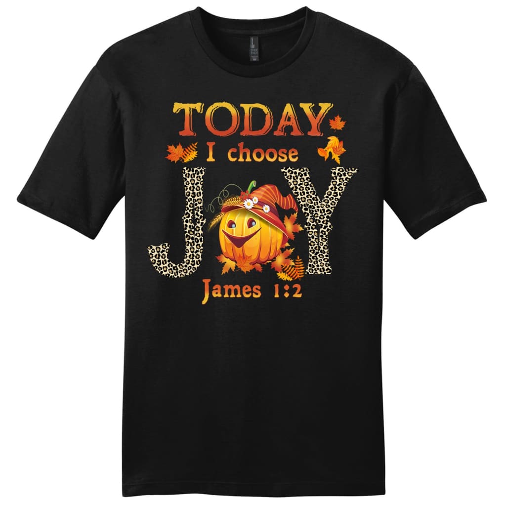 Today I Choose Joy James 1:2 Pumpkin Men’S Christian T-Shirt – Autumn Thanksgiving Gifts