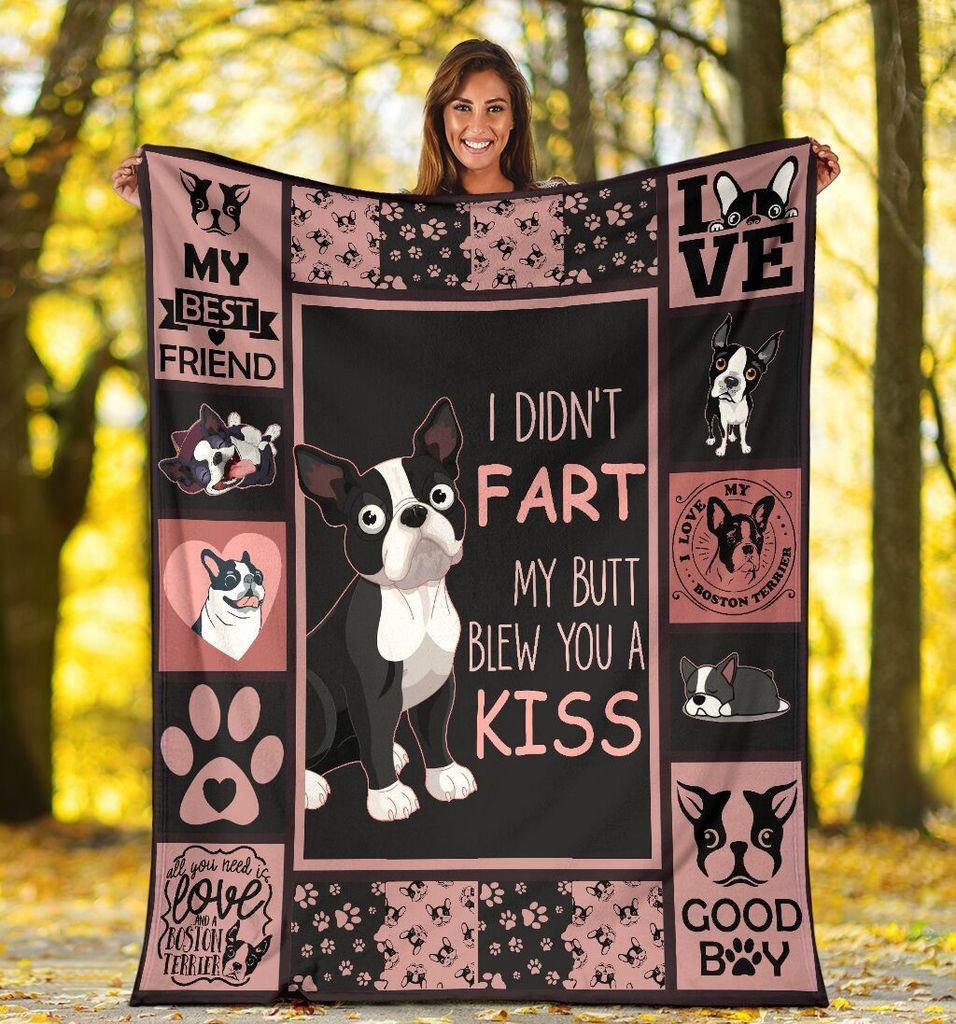 Boston Terrier Dog, Gift For Dog Lover Fleece Blanket