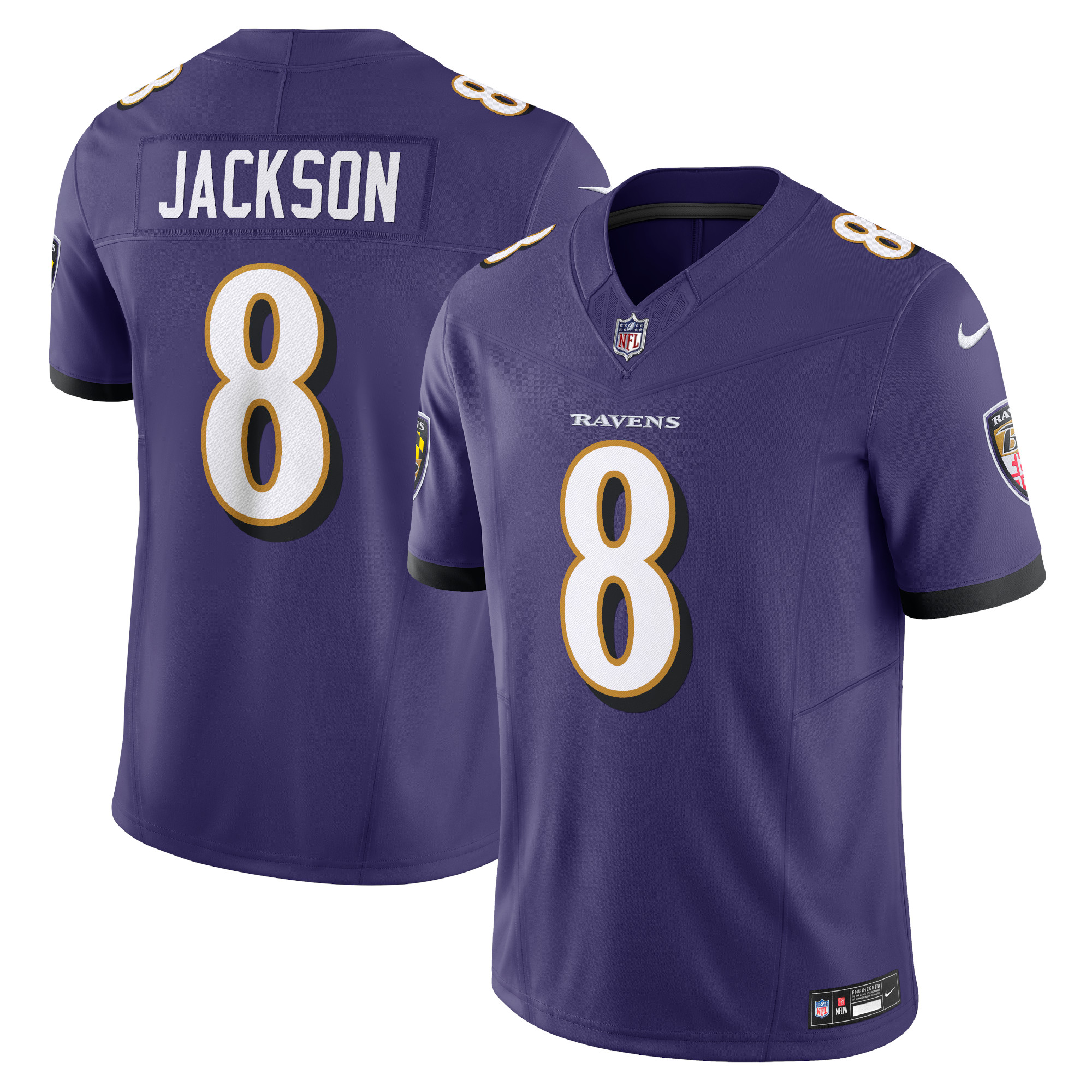 Men’s Baltimore Ravens Lamar Jackson Purple Vapor F.U.S.E. Limited Jersey 2