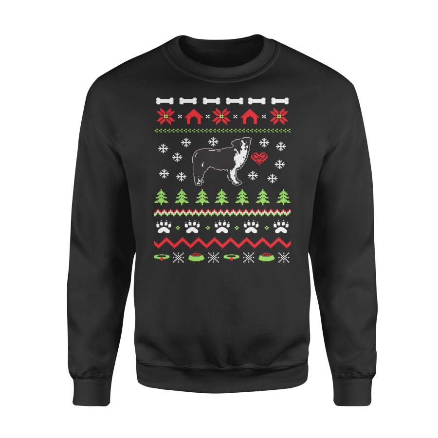 Border Collie Ugly Christmas Sweater Tacky Xmas – Standard Fleece Sweatshirt