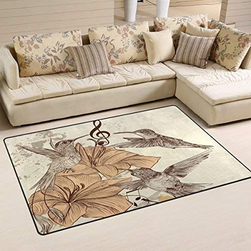 Vintage Hummingbirds And Flowers Rug