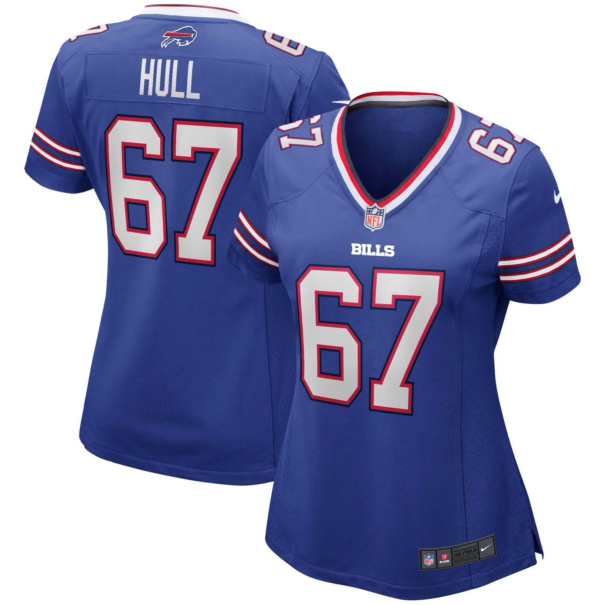 Women’s Buffalo Bills Kent Hull Royal Game Retired Player Jersey