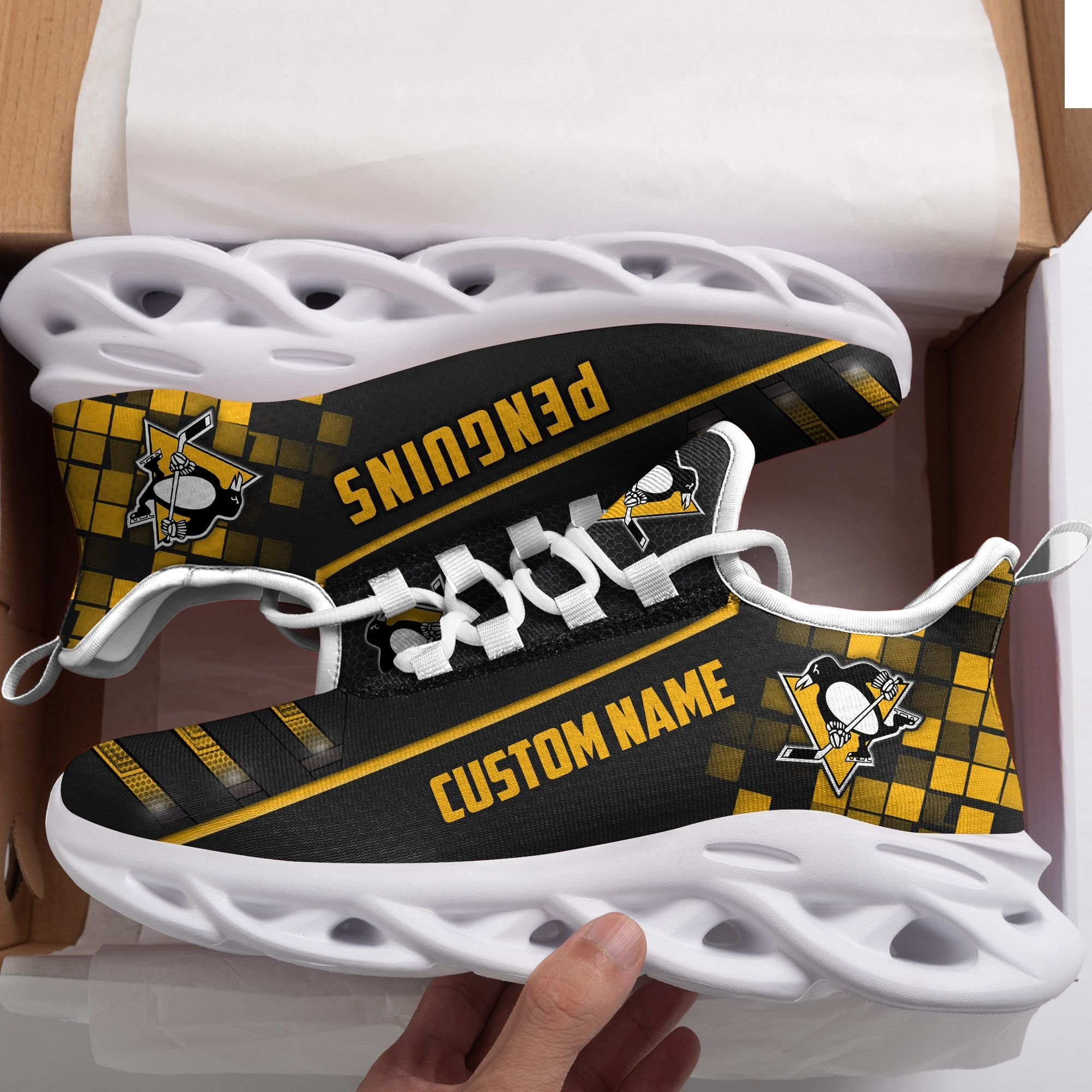 Pittsburgh Penguins Custom Name  Max Soul Sneaker Shoes For Fan