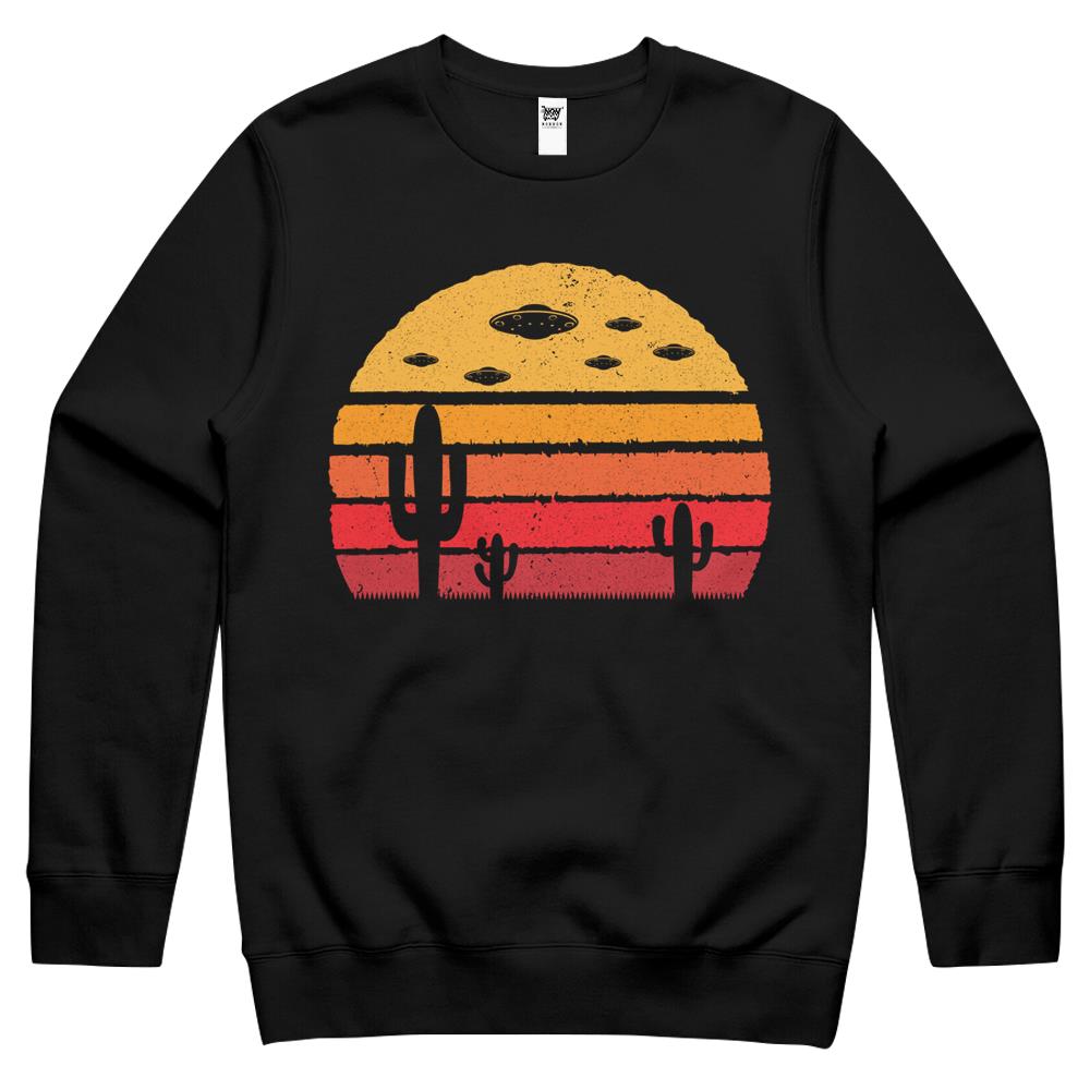 Ufo Alien Retro Desert Extraterrestrial Gift Crewneck Sweatshirt