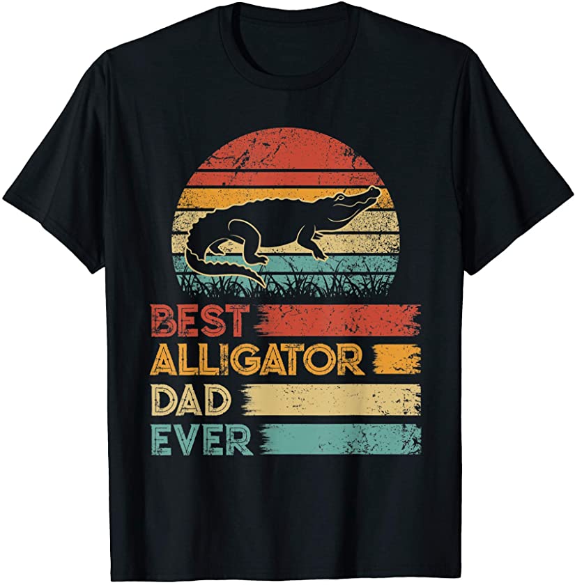 Retro Vintage Best Alligator Dad Ever Shirts Animals Lover T-Shirt