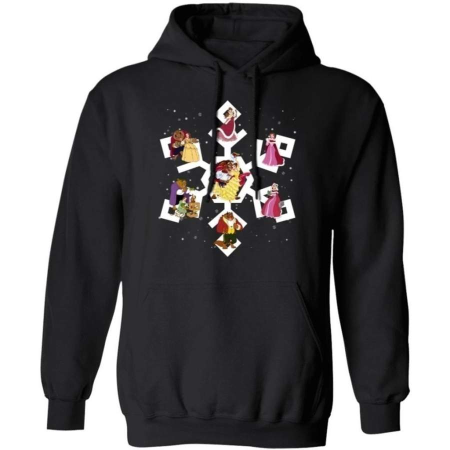 Christmas Beauty And The Beast Snowflake Hoodie Xmas Xmas Gift Shirt HA11