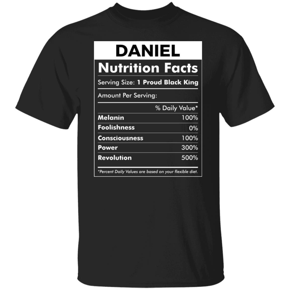 Personalized Nutrition Facts Black King T-Shirt