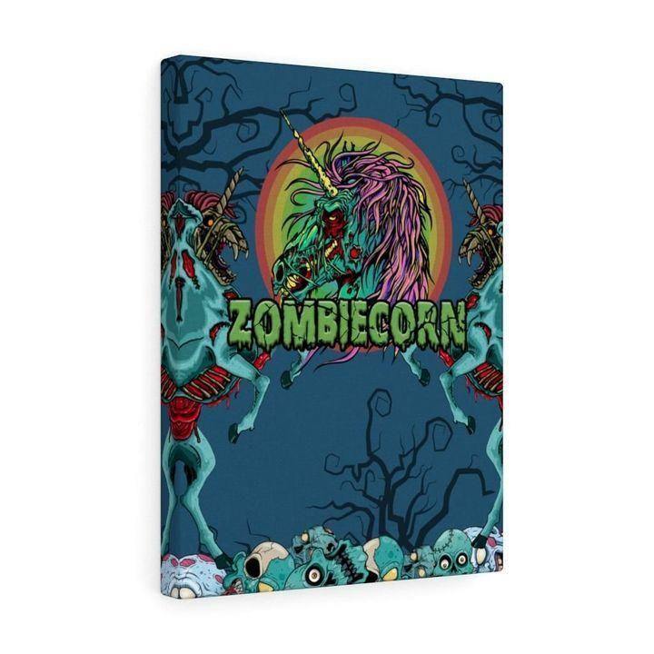 Zombiecorn Funny Halloween Unicorn Canvas