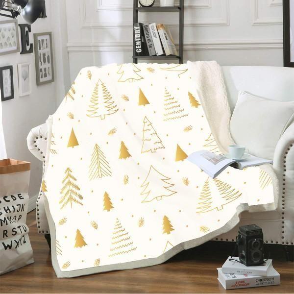 X-Mas Trees Pattern Blanket Christmas Decoration Ideas