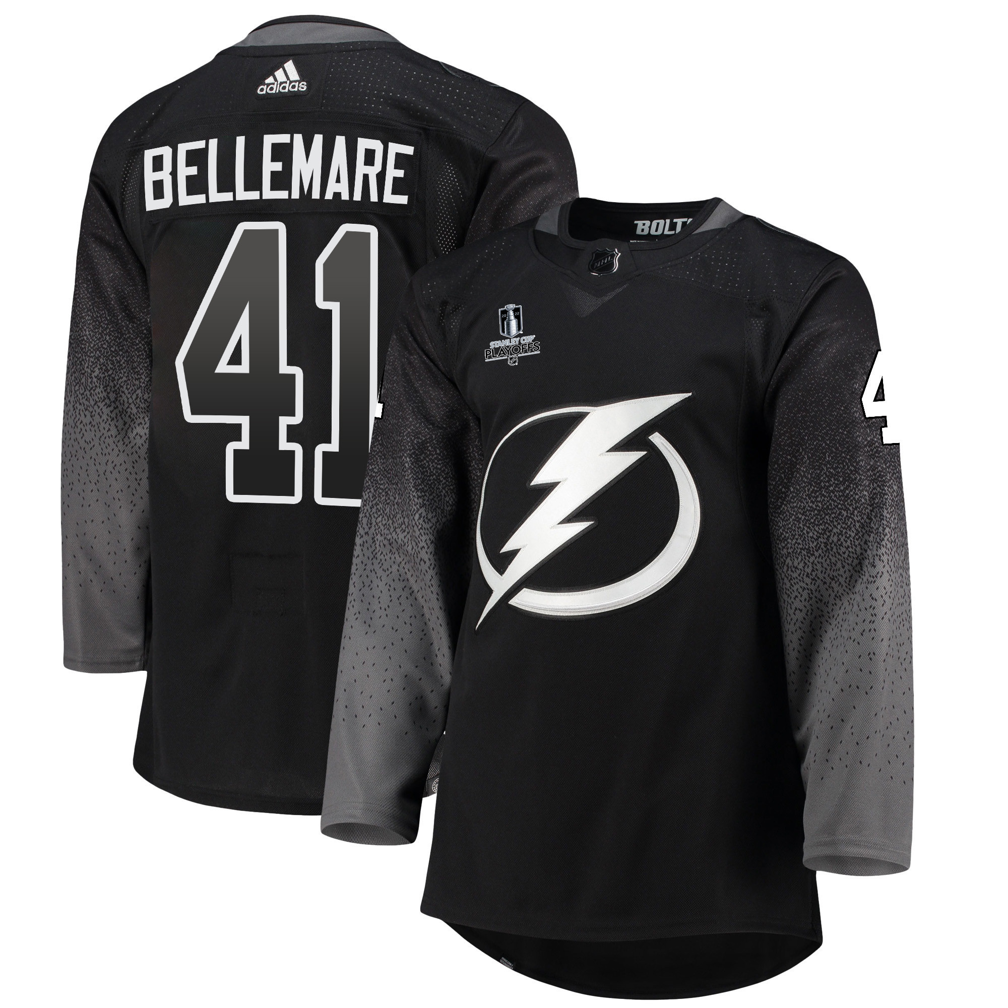 Tampa Bay Lightning Pierre-Edouard Bellemare 41 Alternate 2022 Stanley Cup Playoffs Breakaway Men Jersey – Black