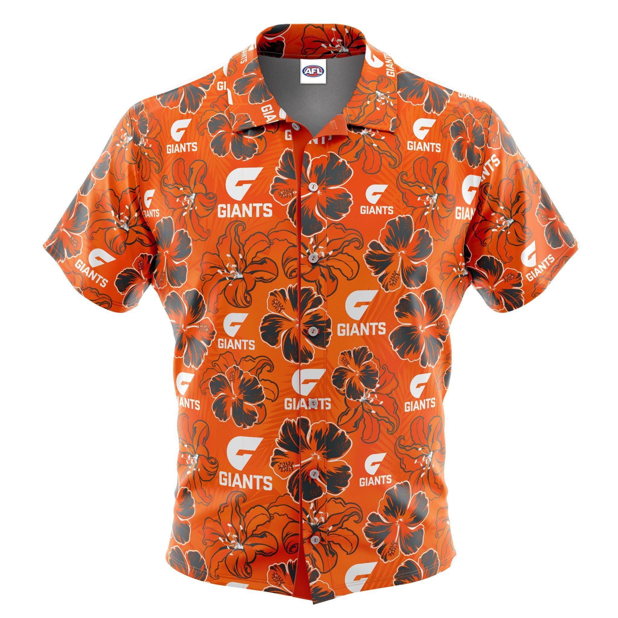 Afl Gws Giants Floral Hawaiian Shirt