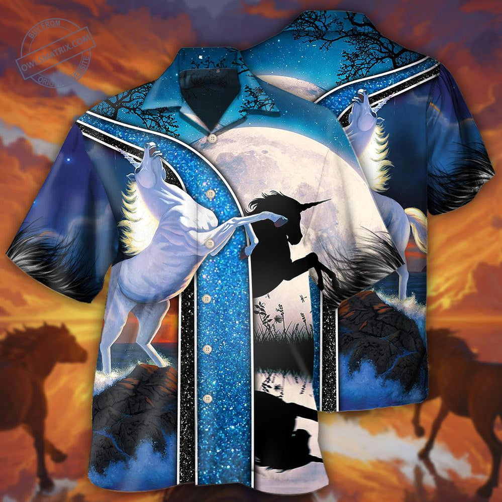 White Unicorn Moonlight – Hawaiian Shirt – Haws02Ndn050322