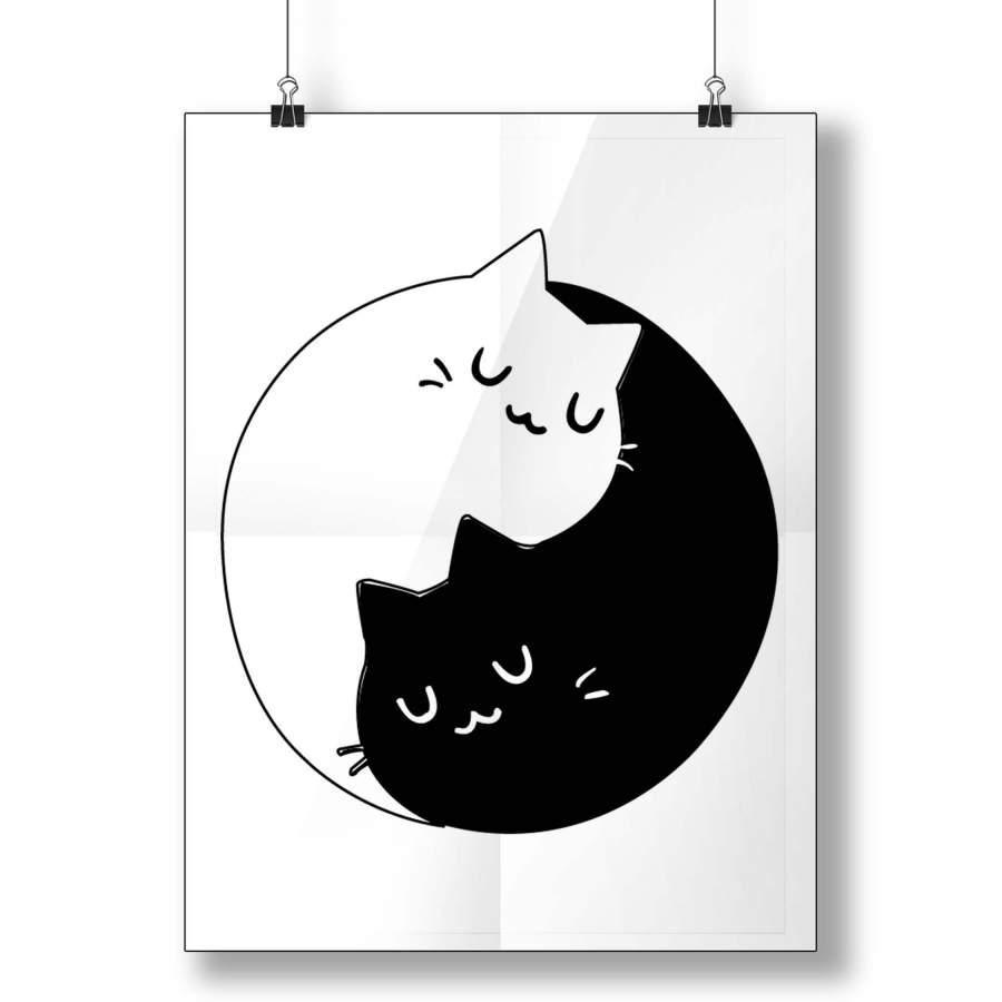 Yin Yang Cats Kitten Poster