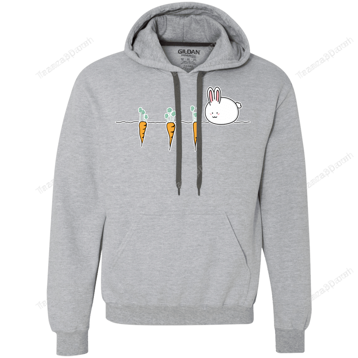 Kawaii Rabbit And Carrots Premium Fleece Hoodie