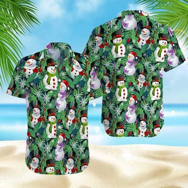 Funny Snowman Christmas Green Hawaii Shirt For Men Women Adult Ha4954