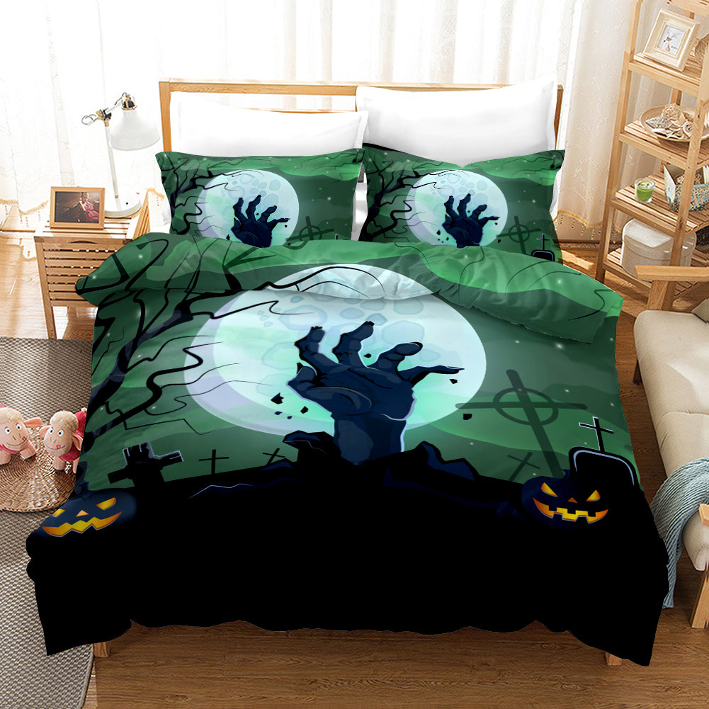 3D Halloween Horrible Ghost Pumpkin Quilt Cover Set Bedding Set Duvet Cover Pillowcases Wj 4556