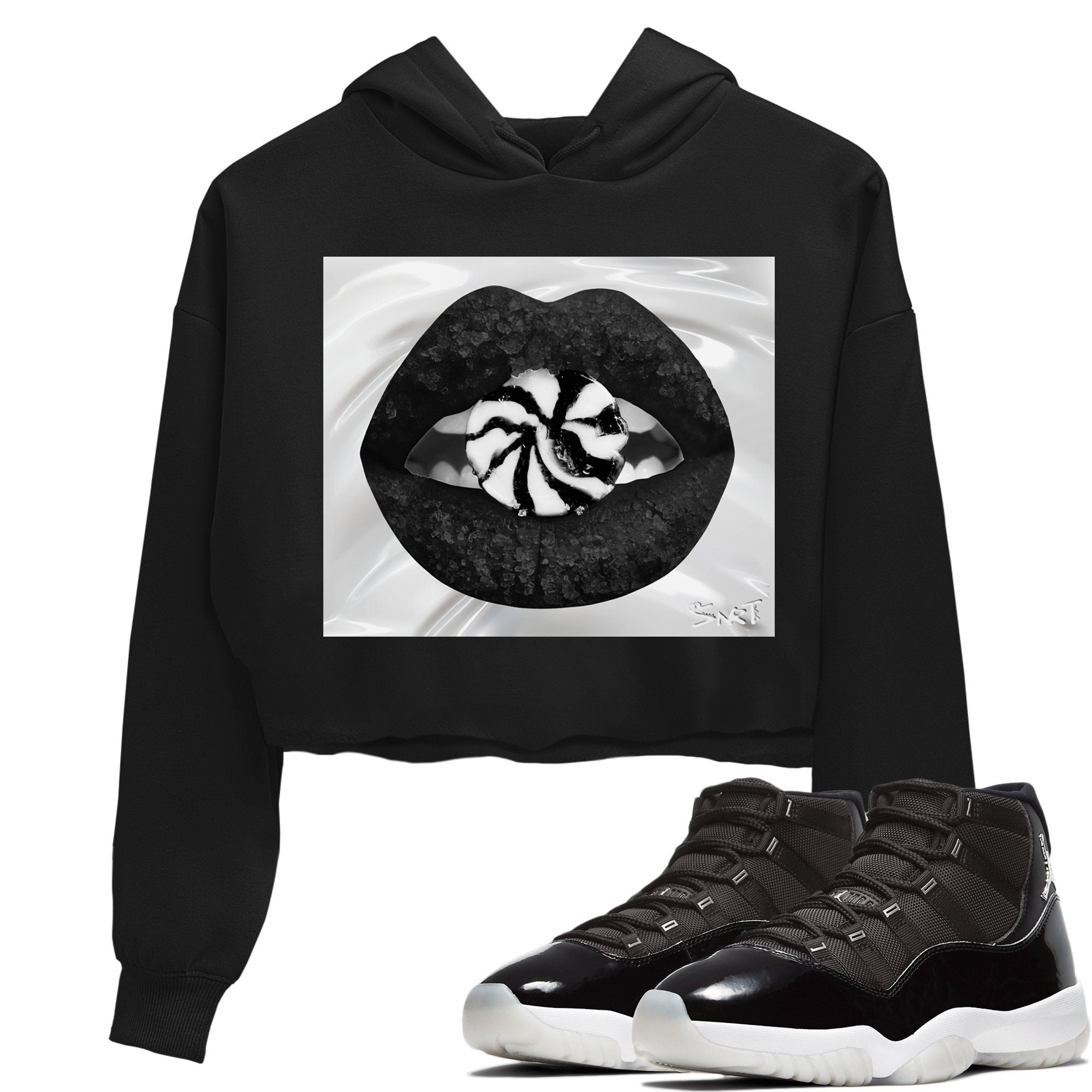 Lips Candy Crop Hoodie – Air Jordan 11 Jubilee