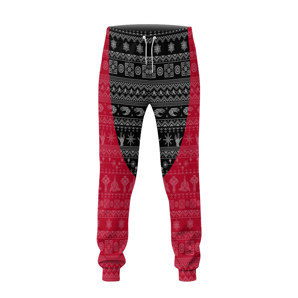 3D S.T The Original Series 1966 1969 Red Ugly Christmas Custom Sweatpants