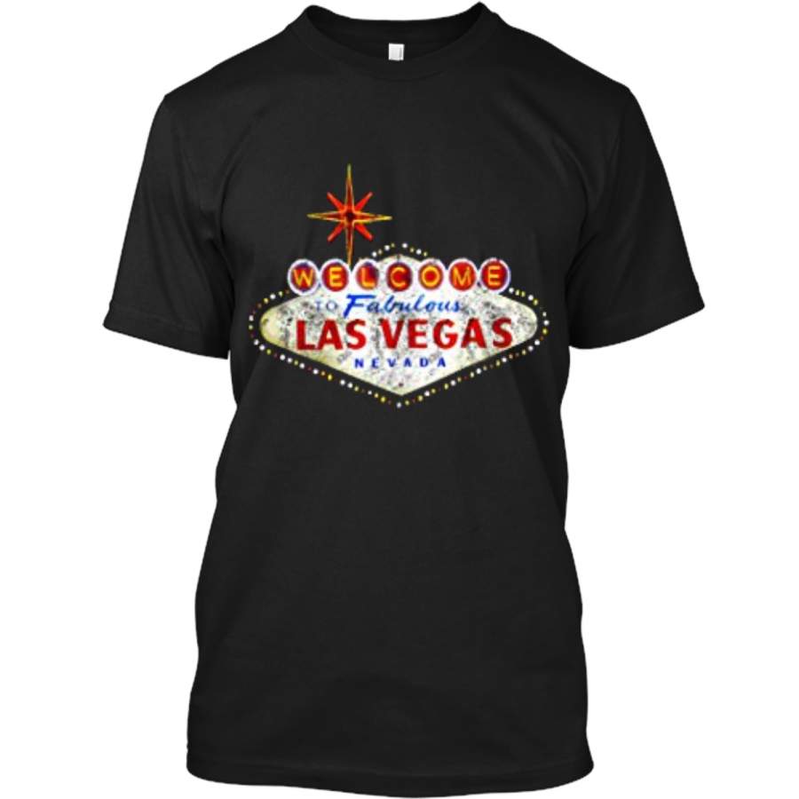 Welcome to Las Vegas Nevada Vintage Sign Souvenir T-Shirt Custom Ultra Cotton