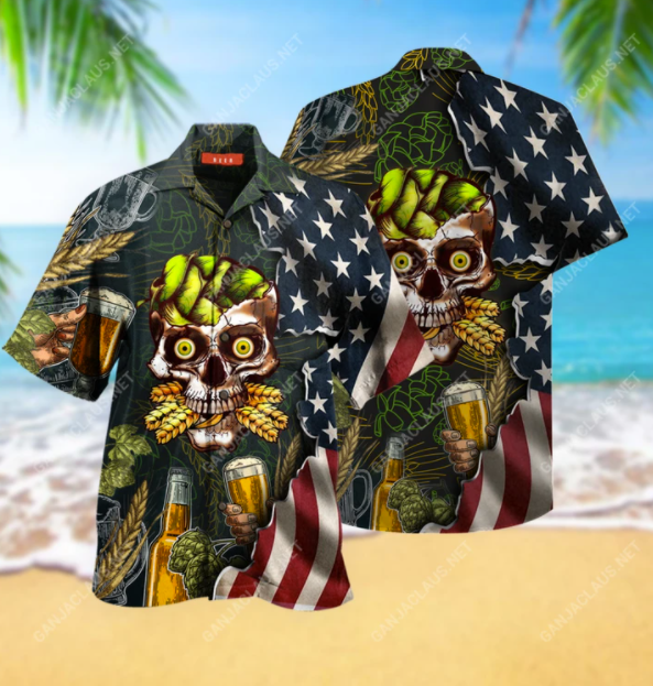 Beer Skull Hawaii Shirt Unisex Full Size Adult Colorful Ha83756