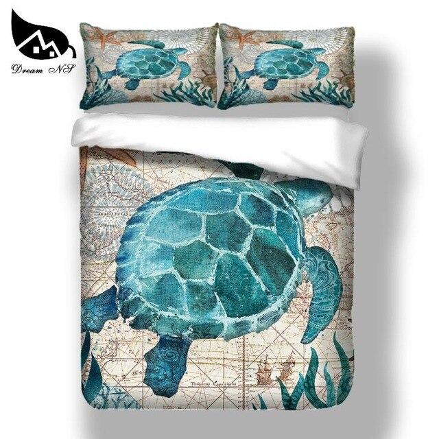 3D Sea Turtle  Duvet Cover